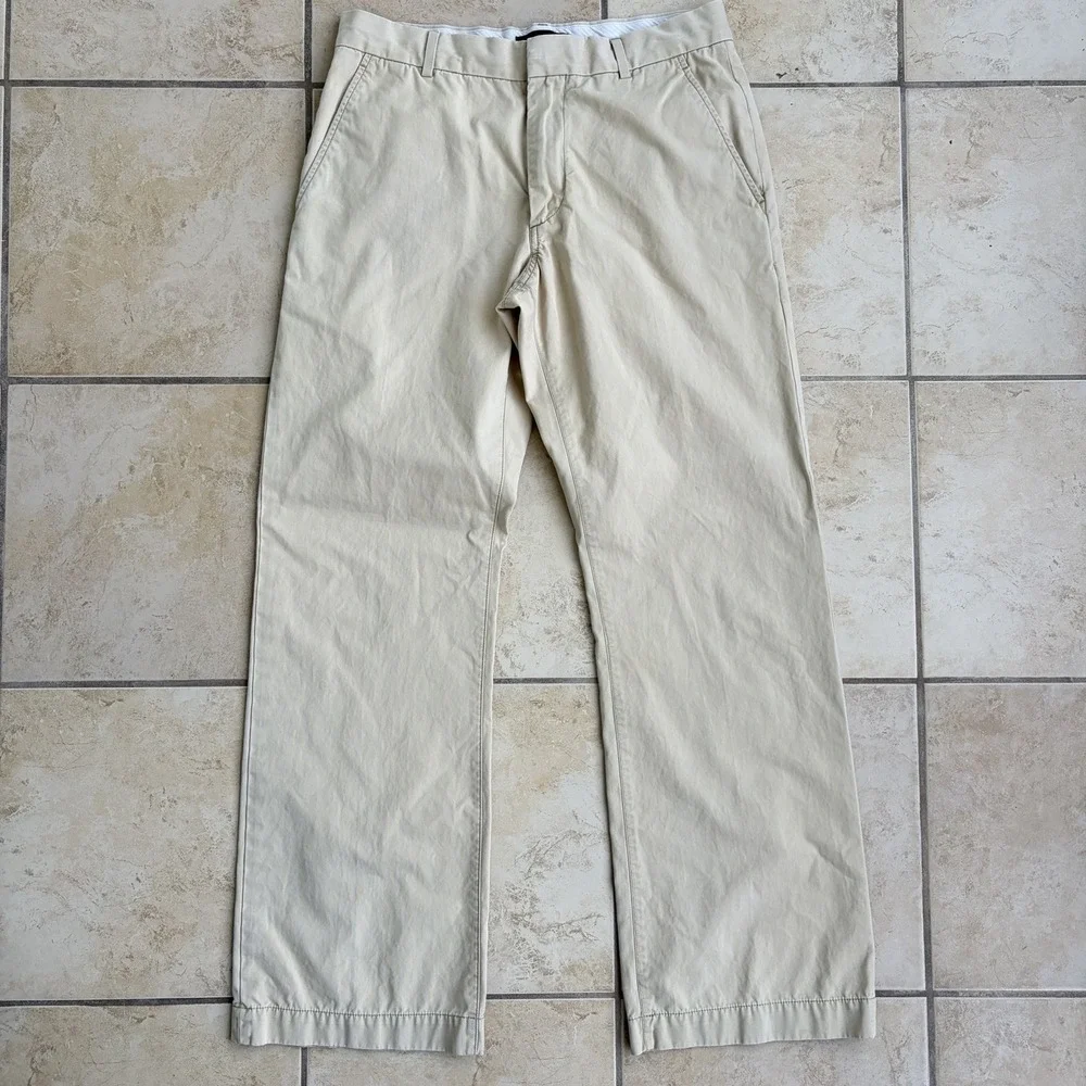 Vintage Banana‎ Republic Pants Mens 31x32 Beige Pinstriped Relaxed Fit Chino Y2K
